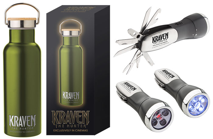 "Kraven The Hunter" Thermoflasche und Multifunktionstaschenlampe