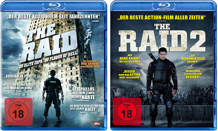 "The Raid" und "The Raid 2" Blu-rays